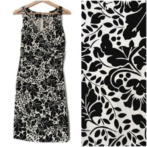 NOUGAT LONDON Shift Floral Dress B&W Botanical Print Sz XS - Picture 1 of 10